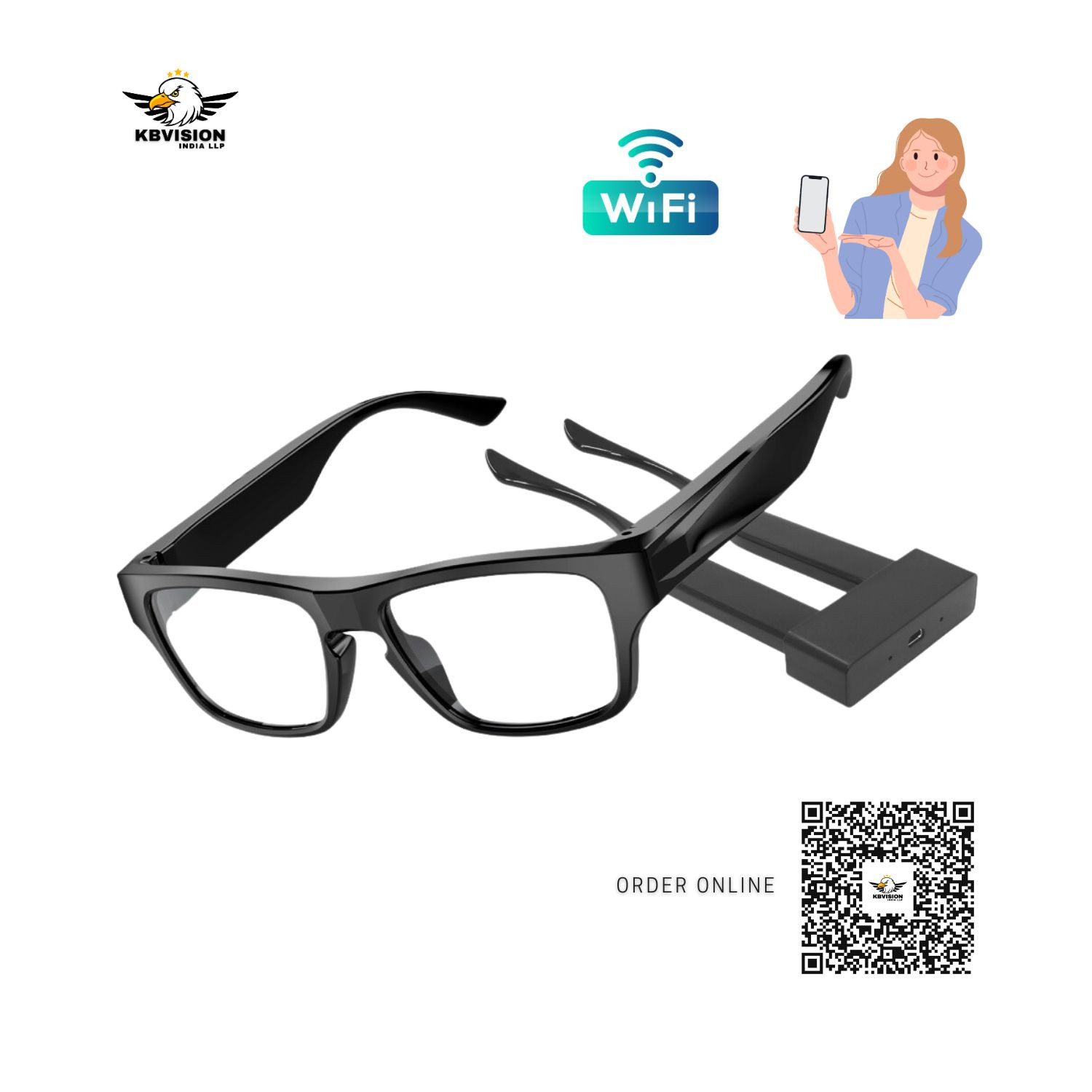 Spy WiFi Eye Glass Goggles Secret Audio Video Recorder