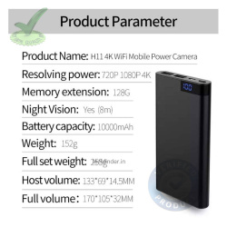 4k WiFi Spy Hidden Camera with Recorder in Power Bank